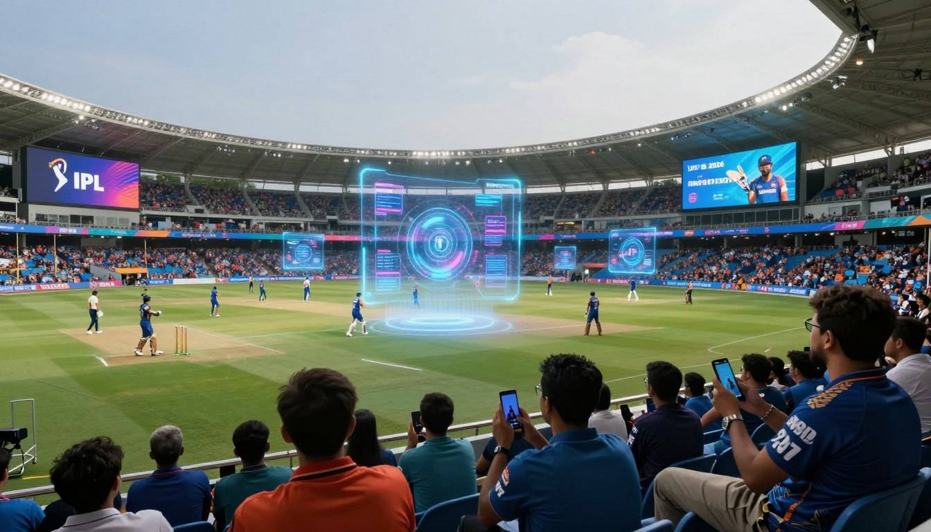 Futuristic sports marketing vision with IPL branding and technology