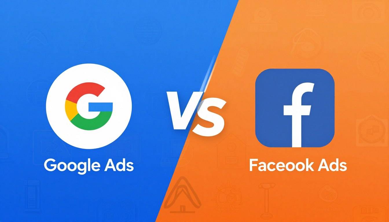 Comparison chart showing Google Ads vs Meta Ads platforms side by side