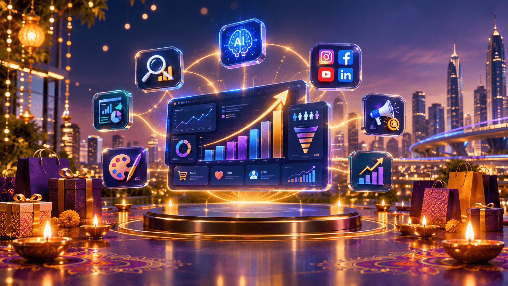 Digital Friend festive marketing campaign strategy with AI, social media and digital growth